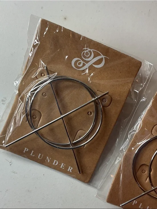 Plunder Silver Circle & Cross Pin Hair Clips Set of Two NWT - Picture 3 of 6